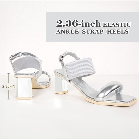 Elegant Silver Women's Heels-Syztsho Sandals - NWT - Picture 3 of 12